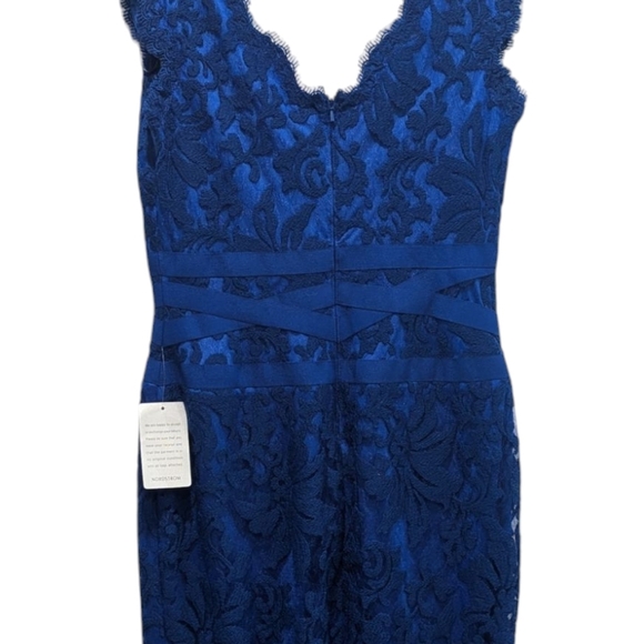 NWT Tadashi Shoji Embroidered Lace Marna Blue Cocktail Dress Size 6 - Picture 3 of 13